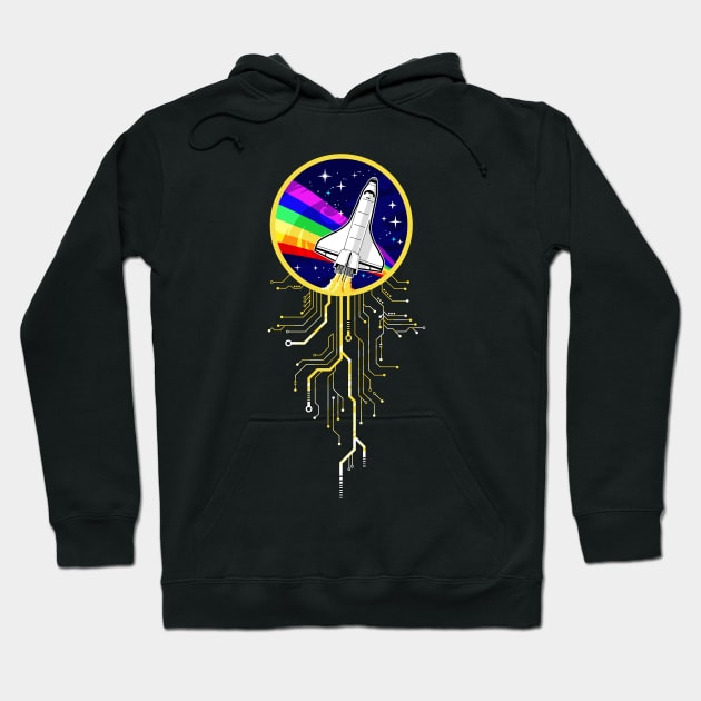 NASA Rainbow Space Flight Circuits Badge Hoodie by forge22